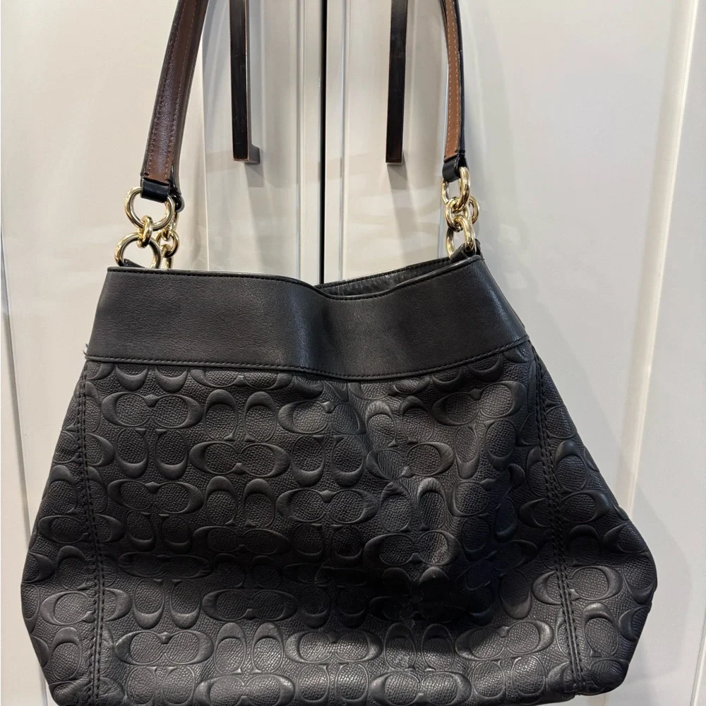 Coach Lexy Shoulder Bag in Signature Black Leather See Description - Picture 7 of 10